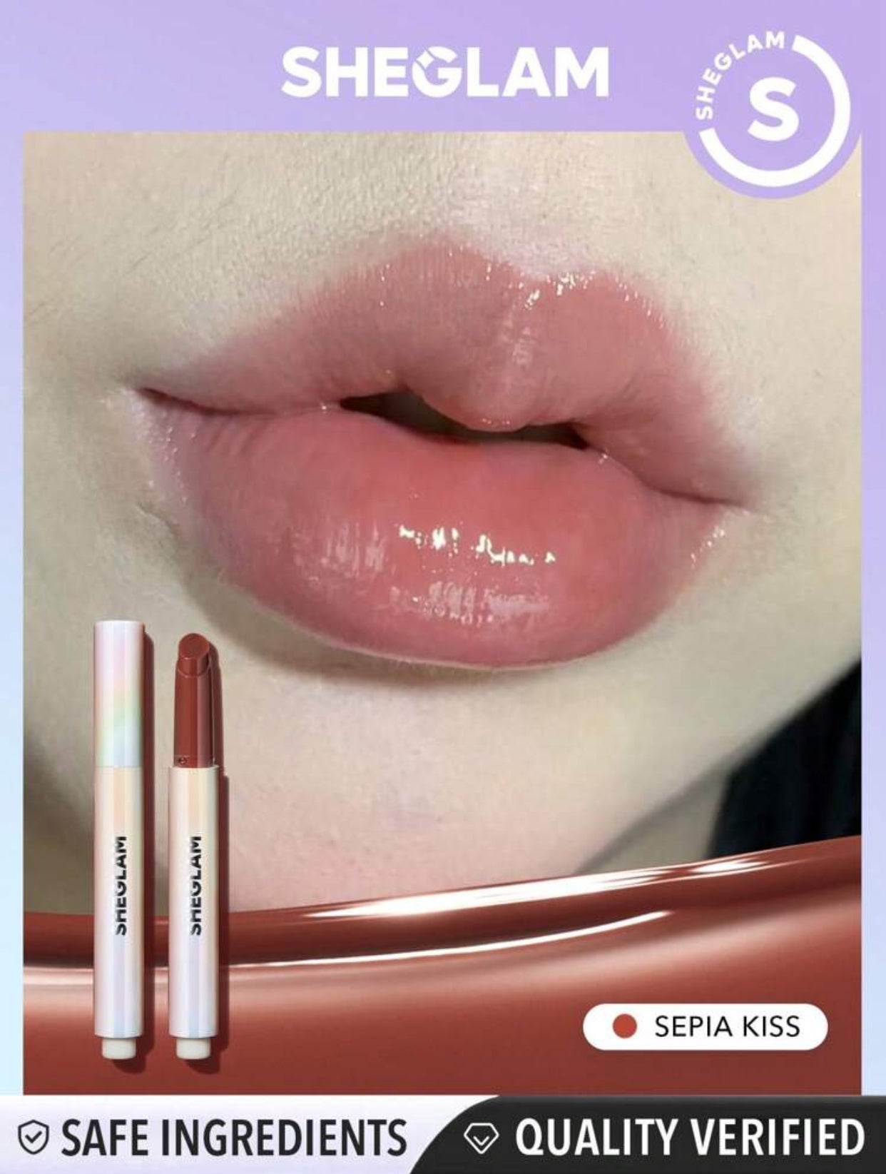 SHEGLAM Pout-Perfect Shine Lip Plumper-Walk On The Beach Moisturizing Plumping Solid Lip Gloss Non-Stick Nourishing Lip Plumping Serum Coconut Oil Lipstick Lip Cosmetics Black Friday Sale Brown Lip Plumper