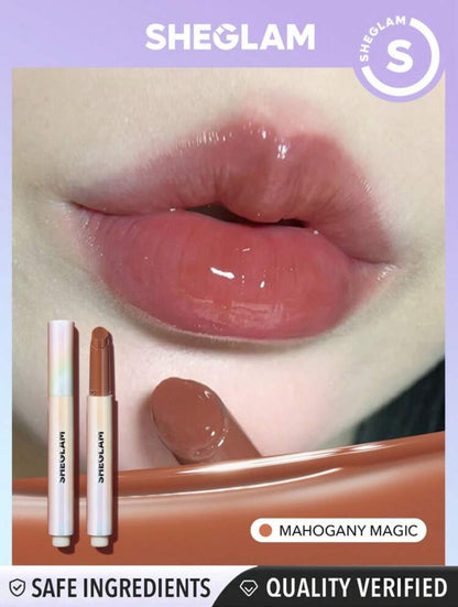 SHEGLAM Pout-Perfect Shine Lip Plumper-Walk On The Beach Moisturizing Plumping Solid Lip Gloss Non-Stick Nourishing Lip Plumping Serum Coconut Oil Lipstick Lip Cosmetics Black Friday Sale Brown Lip Plumper