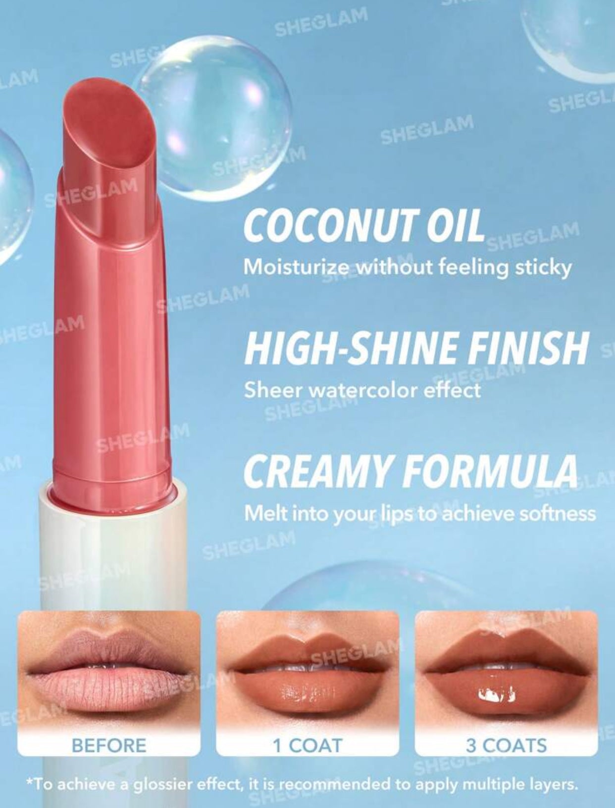 SHEGLAM Pout-Perfect Shine Lip Plumper-Walk On The Beach Moisturizing Plumping Solid Lip Gloss Non-Stick Nourishing Lip Plumping Serum Coconut Oil Lipstick Lip Cosmetics Black Friday Sale Brown Lip Plumper