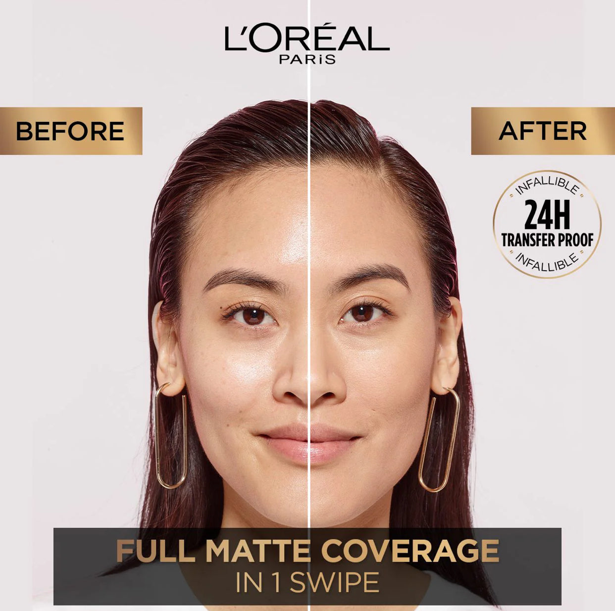 L’Oréal Paris Infaillible Up to 24H Fresh Wear Foundation in a Powder- Waterproof, Heatproof, Sweatproof