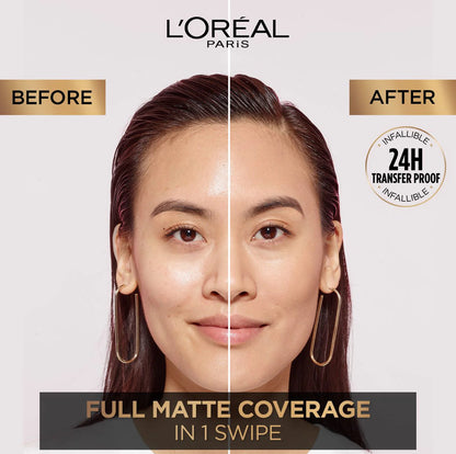 L’Oréal Paris Infaillible Up to 24H Fresh Wear Foundation in a Powder- Waterproof, Heatproof, Sweatproof