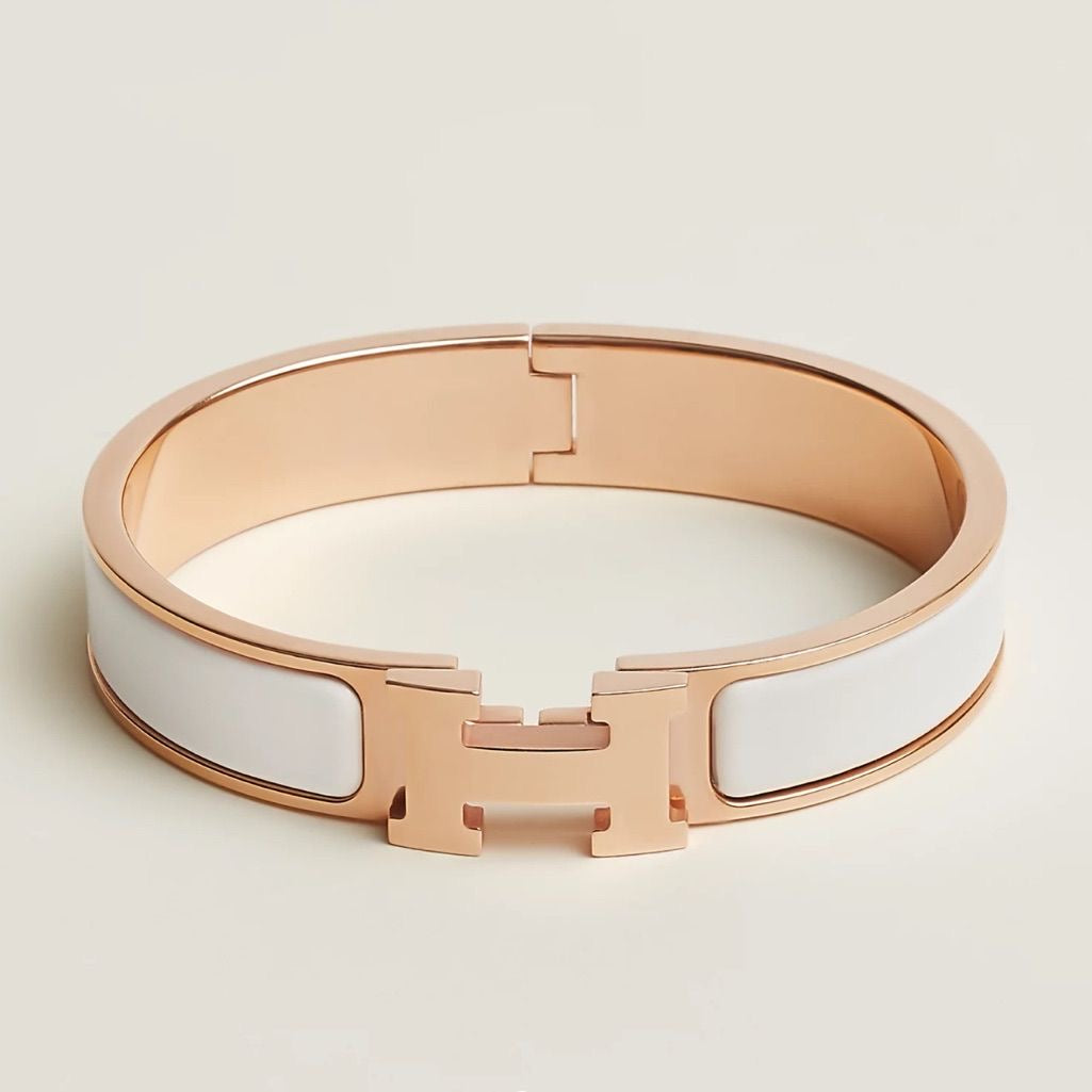 Hermes Gold & White Bracelet