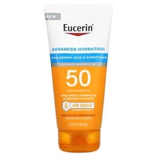 Eucerin Advanced Hydration, Lightweight Sunscreen Lotion, SPF50, Fragrance Free, 5 Fl Oz (150 Ml)