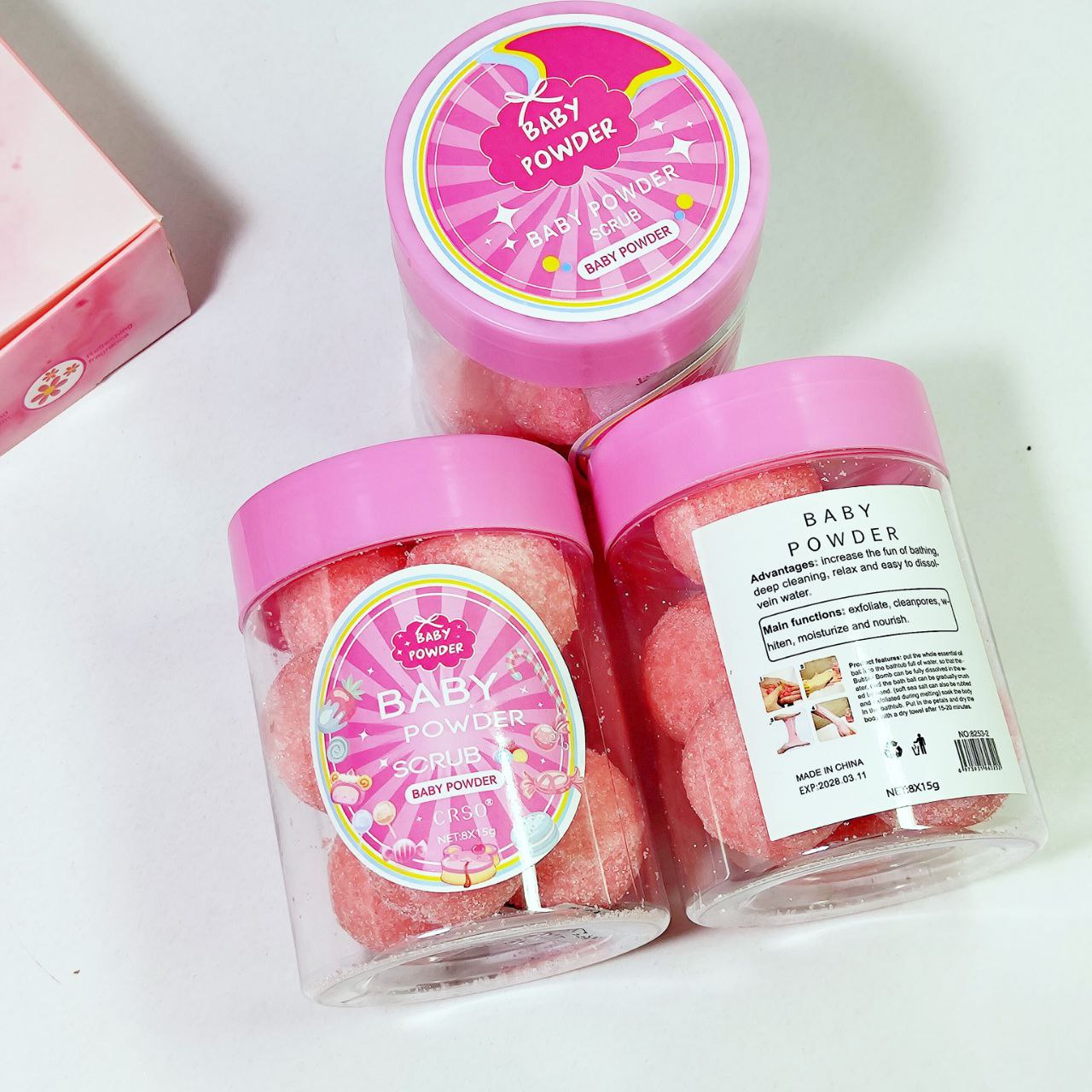 Baby Powder Body scrub Balls